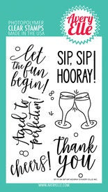 Avery Elle Clear Photopolymer Rubber Stamp Set - Sip Sip Hooray