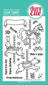 Avery Elle Clear Photopolymer Rubber Stamp Set - Carousel