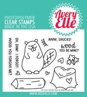 Avery Elle Clear Photopolymer Rubber Stamp Set - wood you