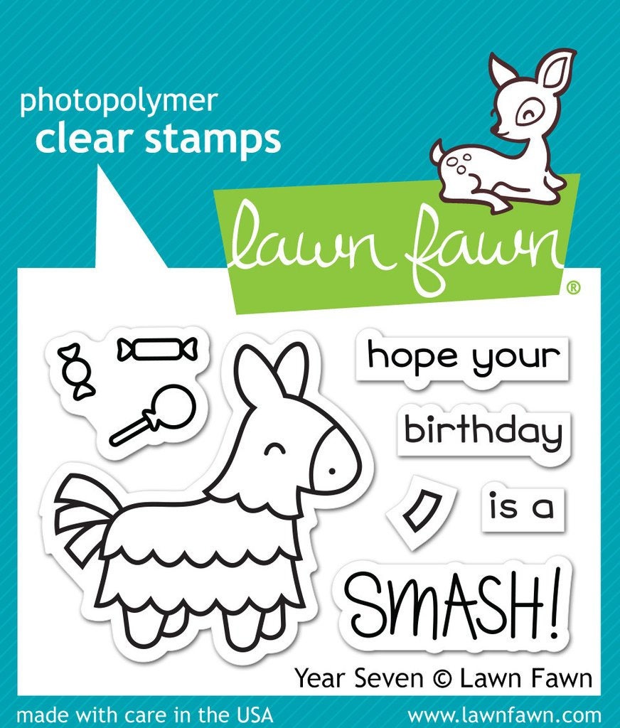 Lawn Fawn Clear Photopolymer Rubber Stamp set - Year Seven