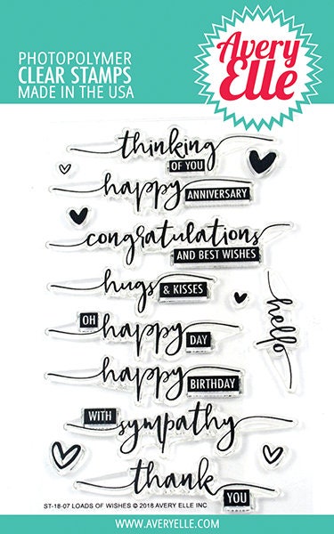 Avery Elle Clear Photopolymer Rubber Stamp Set - Loads of Wishes
