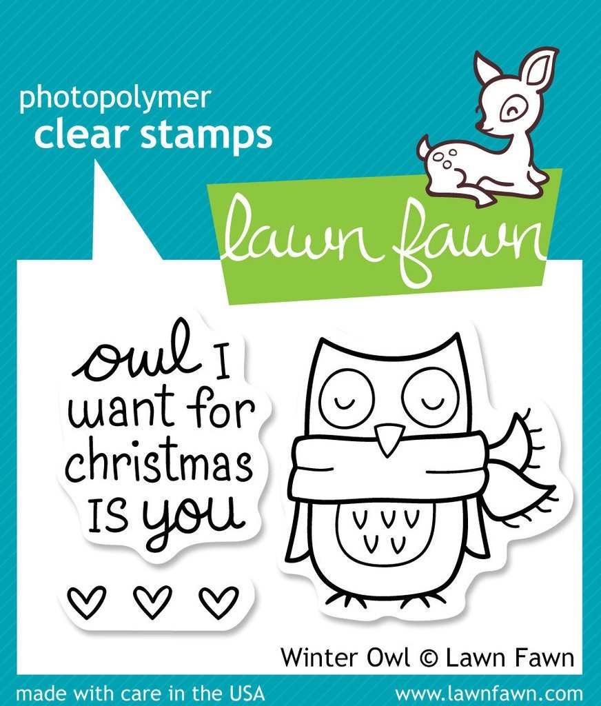 Lawn Fawn Clear Photopolymer Rubber Stamp set - Winter Owl