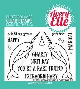 Avery Elle Clear Photopolymer Rubber Stamp Set - Extraordinary Narwhal