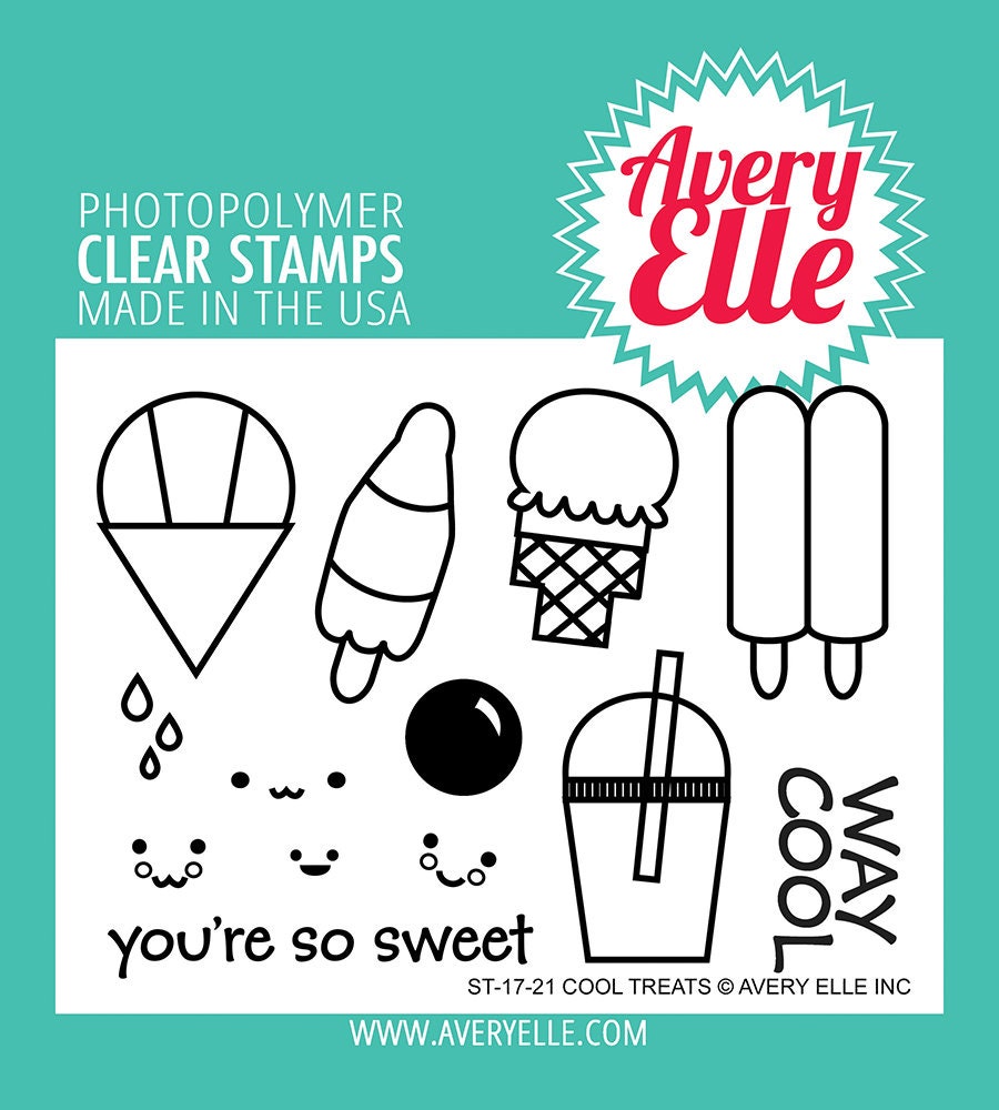 Avery Elle Clear Photopolymer Rubber Stamp Set - cool treats