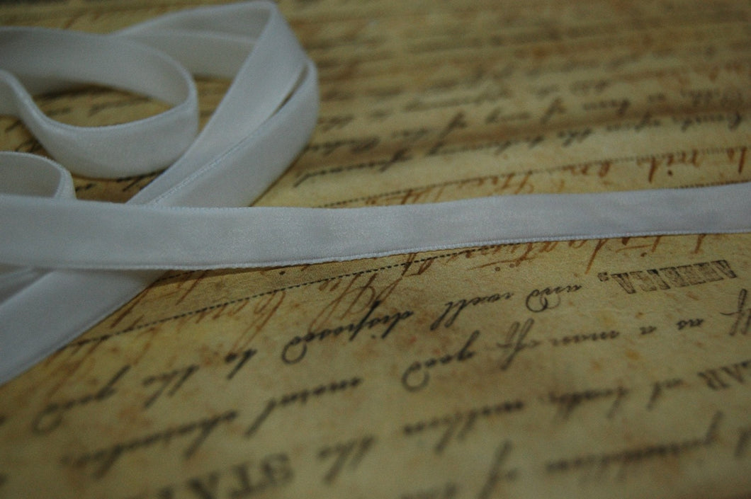 1/4 inch wide Marshmallow White Velvet Ribbon