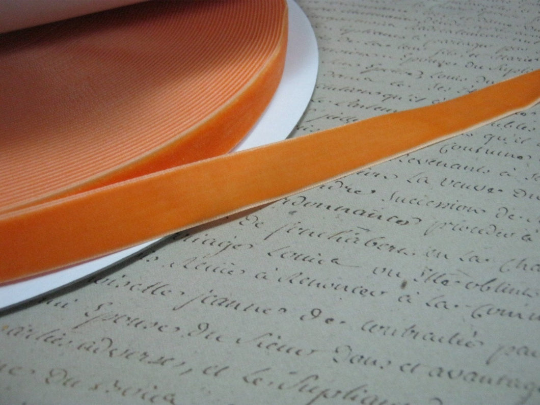 Orange Velvet  Ribbon 5/8 inch