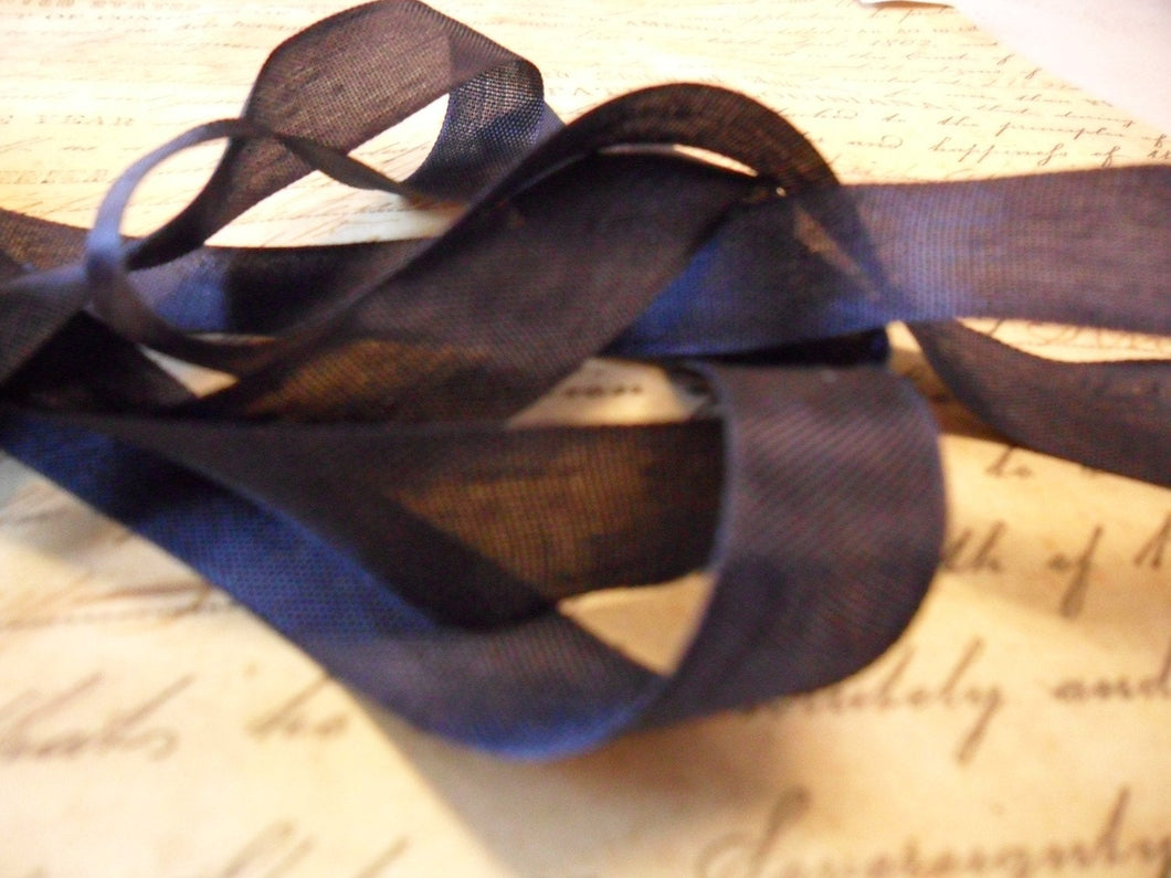 Navy Blue Vintage Seam Binding Ribbon