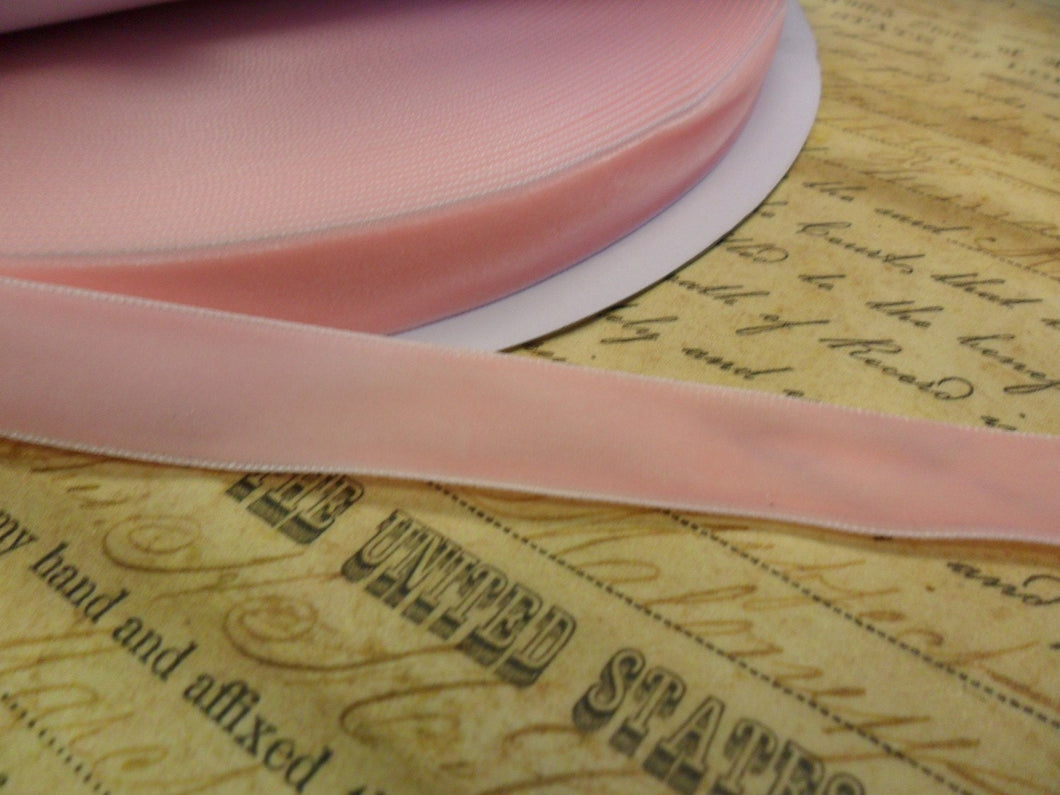 1.5 inch wide Sweet Baby Pink Velvet Ribbon