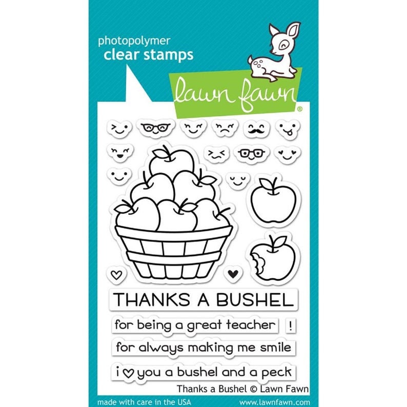Lawn Fawn Clear Photo Polymer Rubber Stamp set- Thanks a Bushel