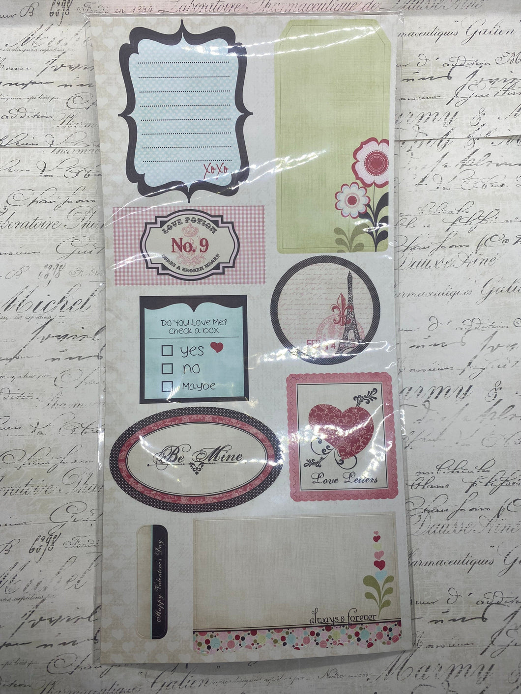 Pink Paislee Die Cut Punch Out Tags