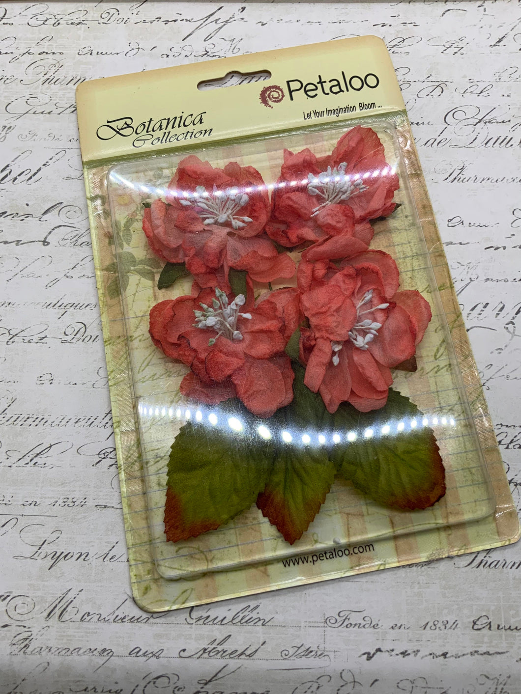 Petaloo Botanica Coral Flowers with Leaves