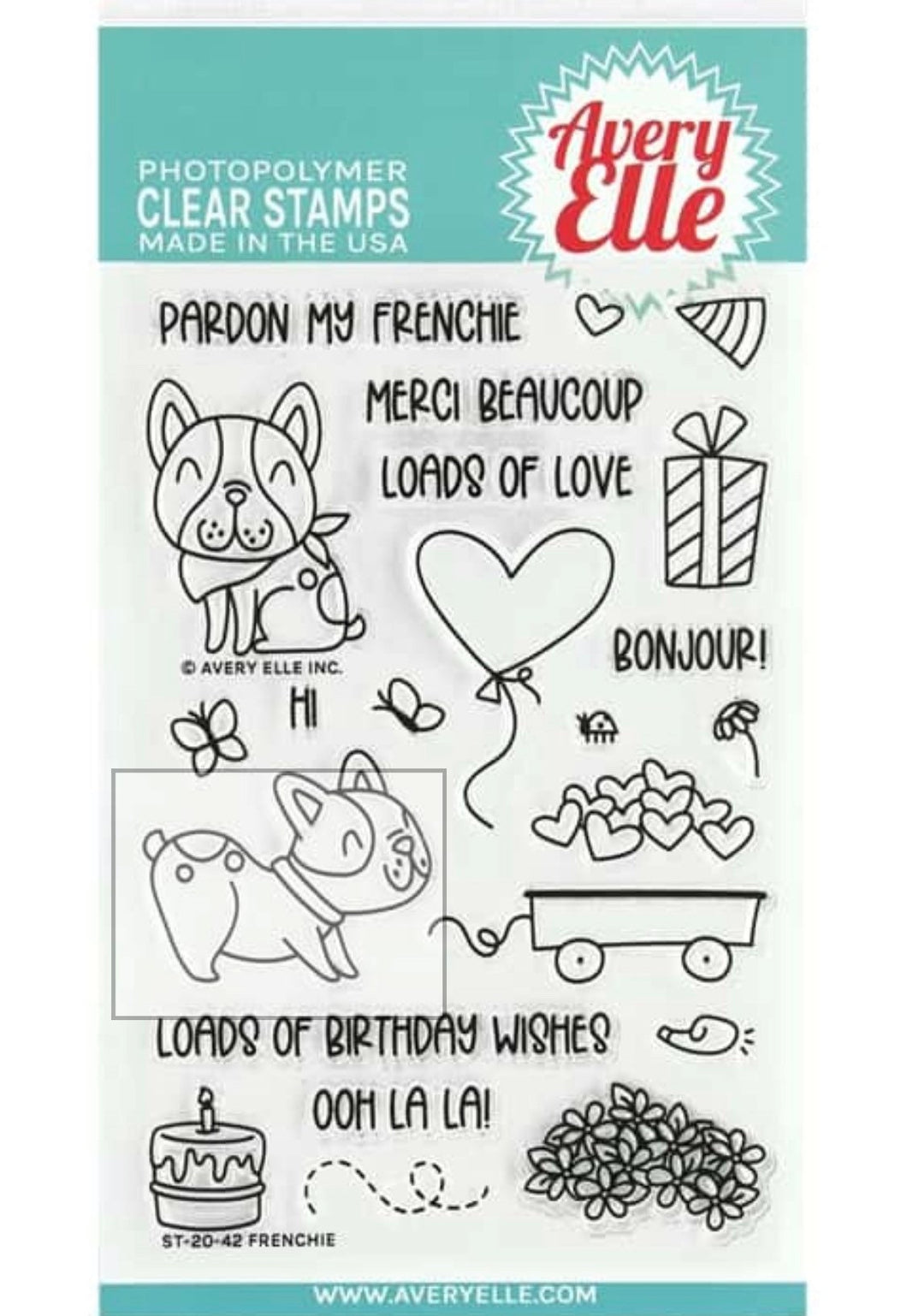 Avery Elle Clear Photopolymer Rubber Stamp Set - Frenchie