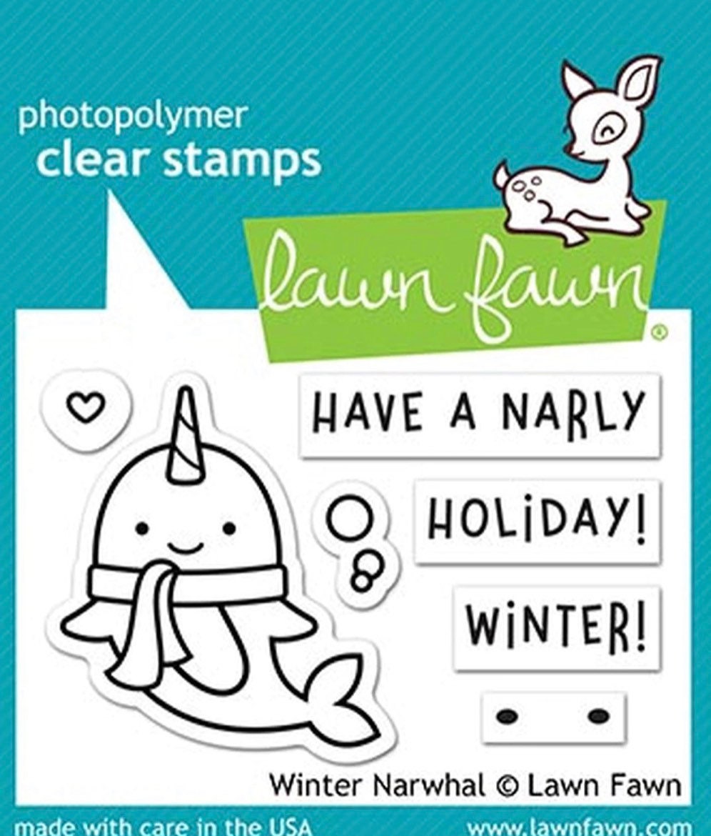 Lawn Fawn Clear Photopolymer Rubber Stamp Set - Winter Narwhal