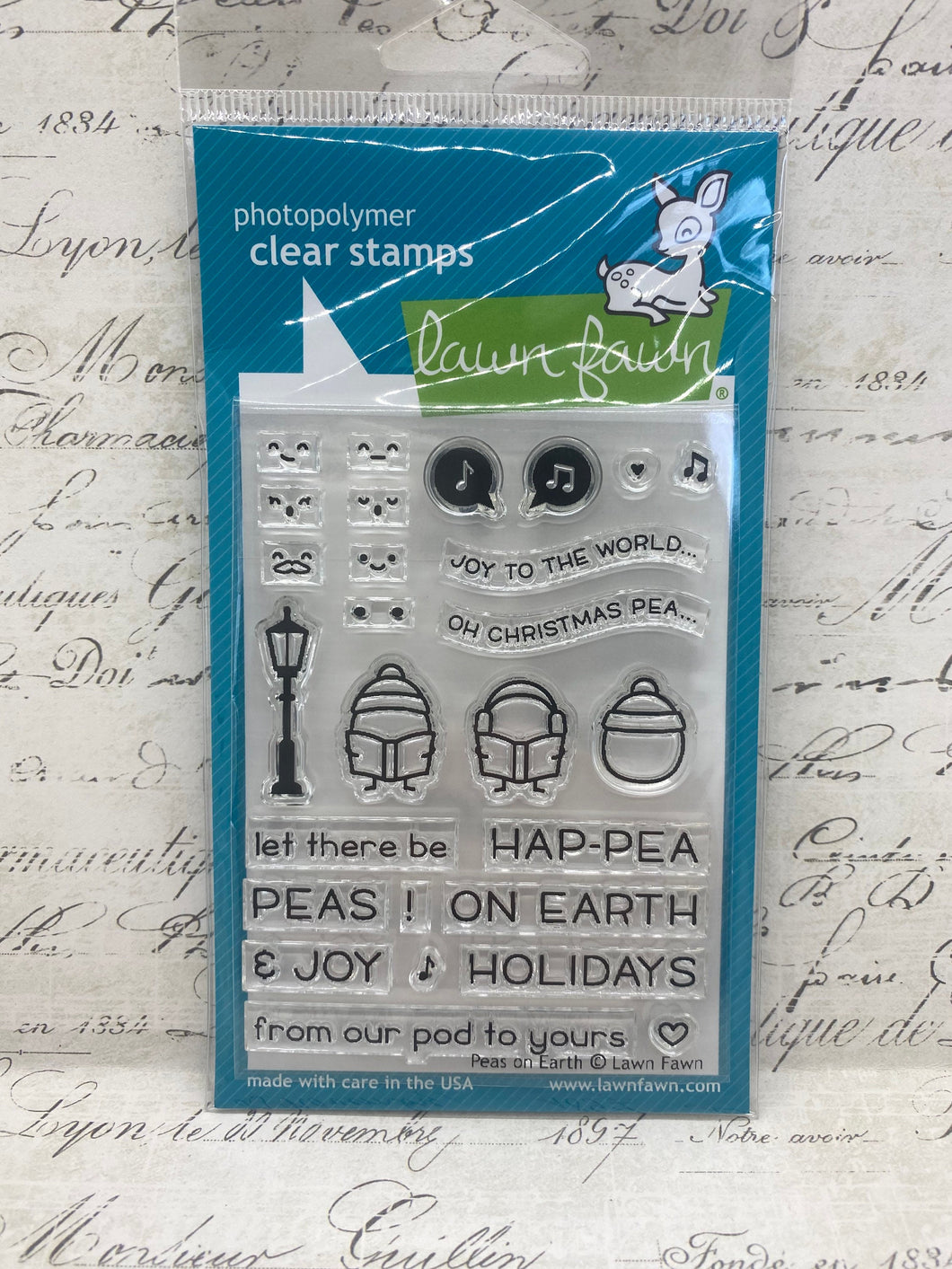 Lawn Fawn Clear Photo Polymer Rubber Stamp set- Peas on Earth