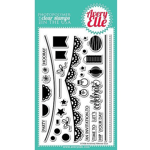 Avery Elle Clear Photopolymer Rubber Stamp Set  Bunting