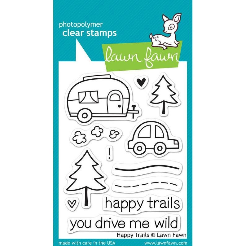 Lawn Fawn Clear Photo Polymer Rubber Stamp set- Happy Trails