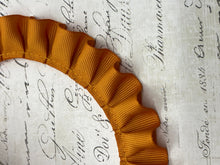 Load image into Gallery viewer, 7/8 inch wide Pleated Golden Autumn Grosgrain Ribbon Ruffle

