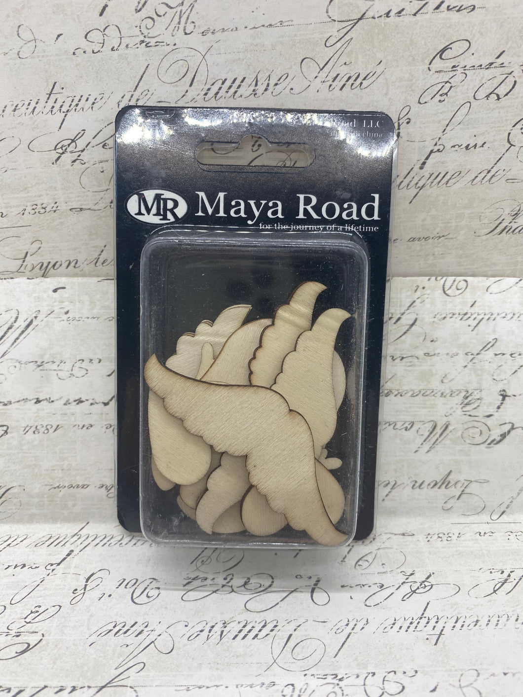 Maya Road Vintage Wood Wings of My Heart Embellishments