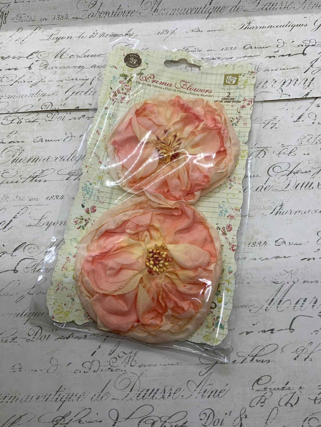 Pretty Prima Flowers Set of 2 Apricot Blooms