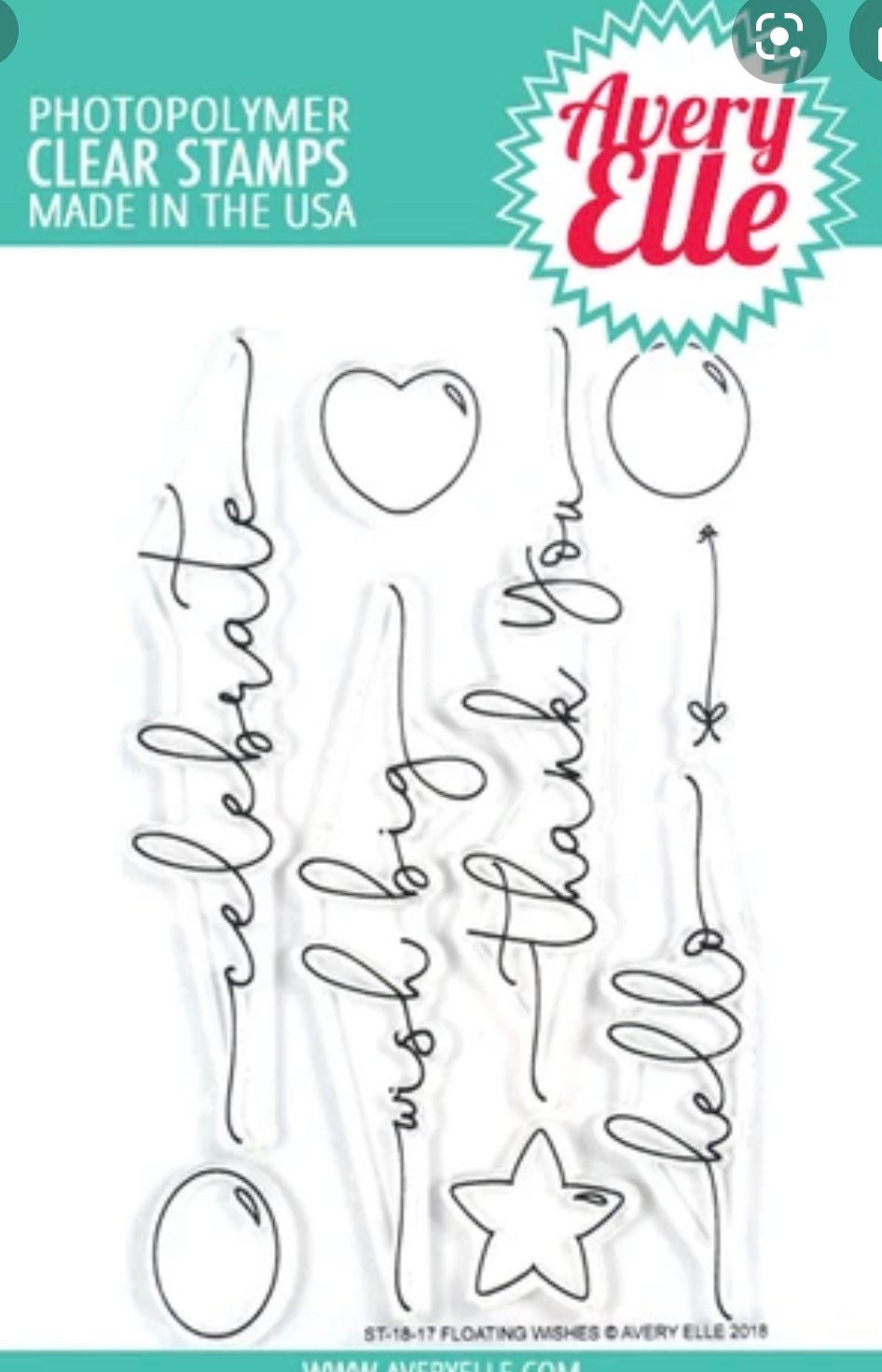 Avery Elle Clear Photopolymer Rubber Stamp Set - Floating Wishes