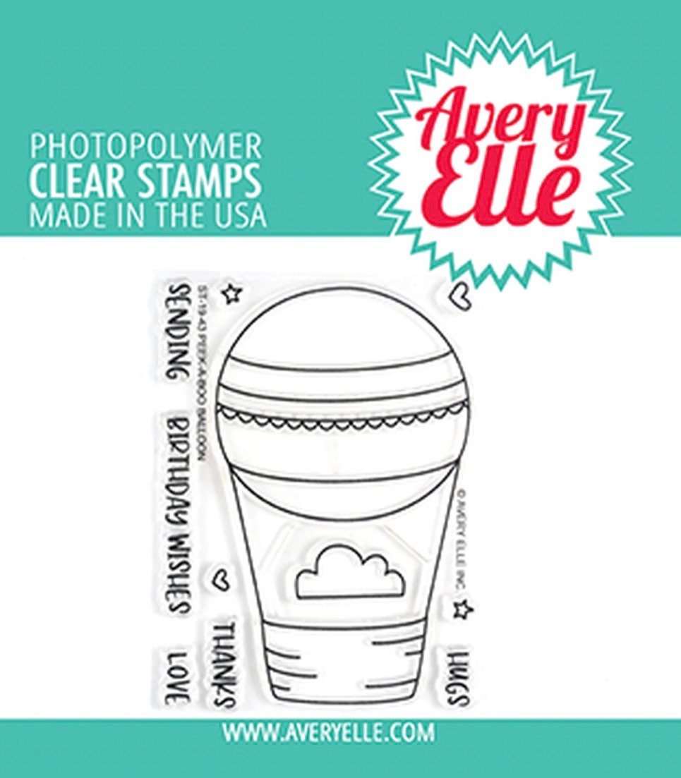 Avery Elle Clear Photopolymer Rubber Stamp Set - Peek A Boo Balloon