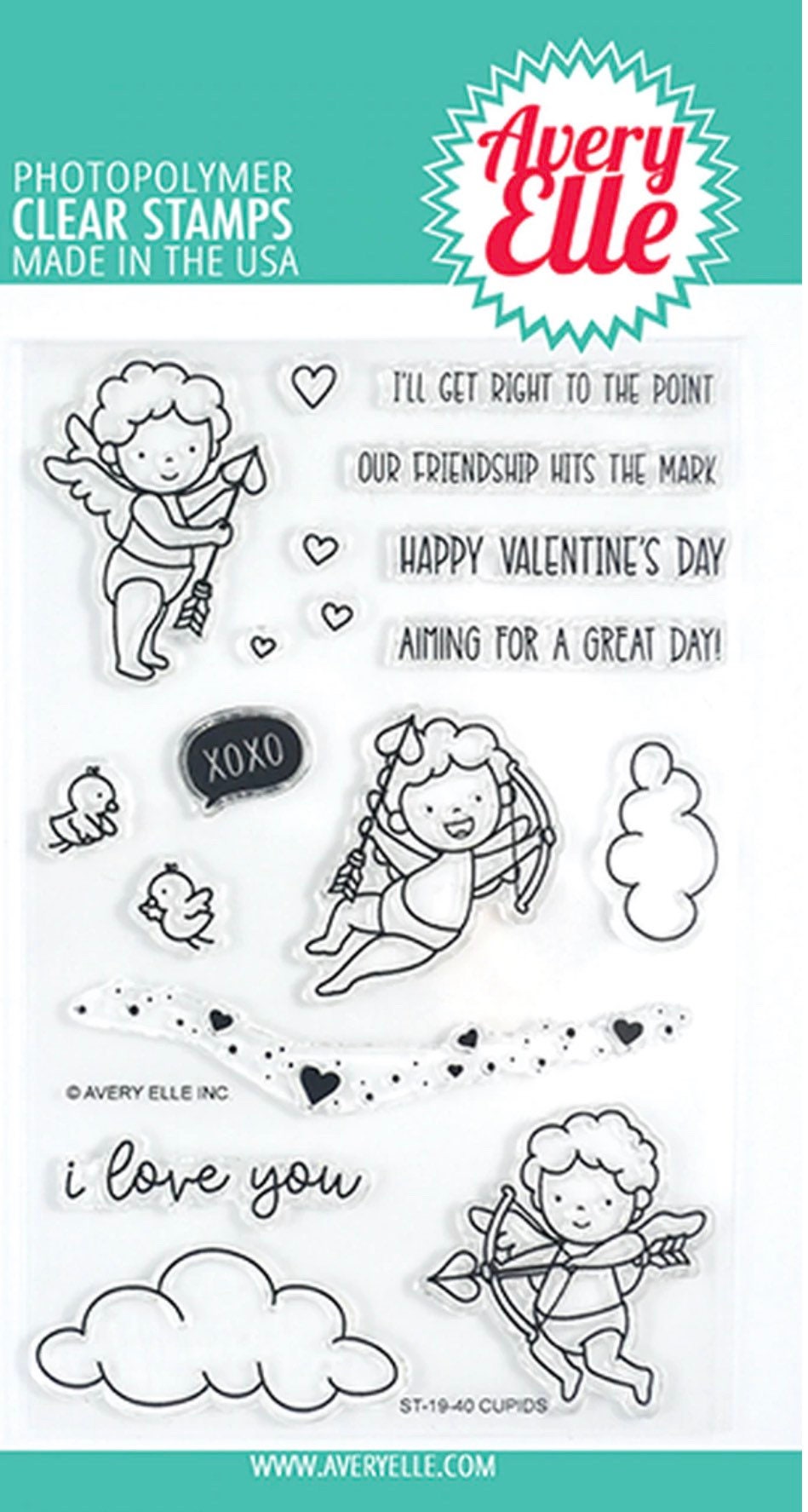 Avery Elle Clear Photopolymer Rubber Stamp Set - cupids