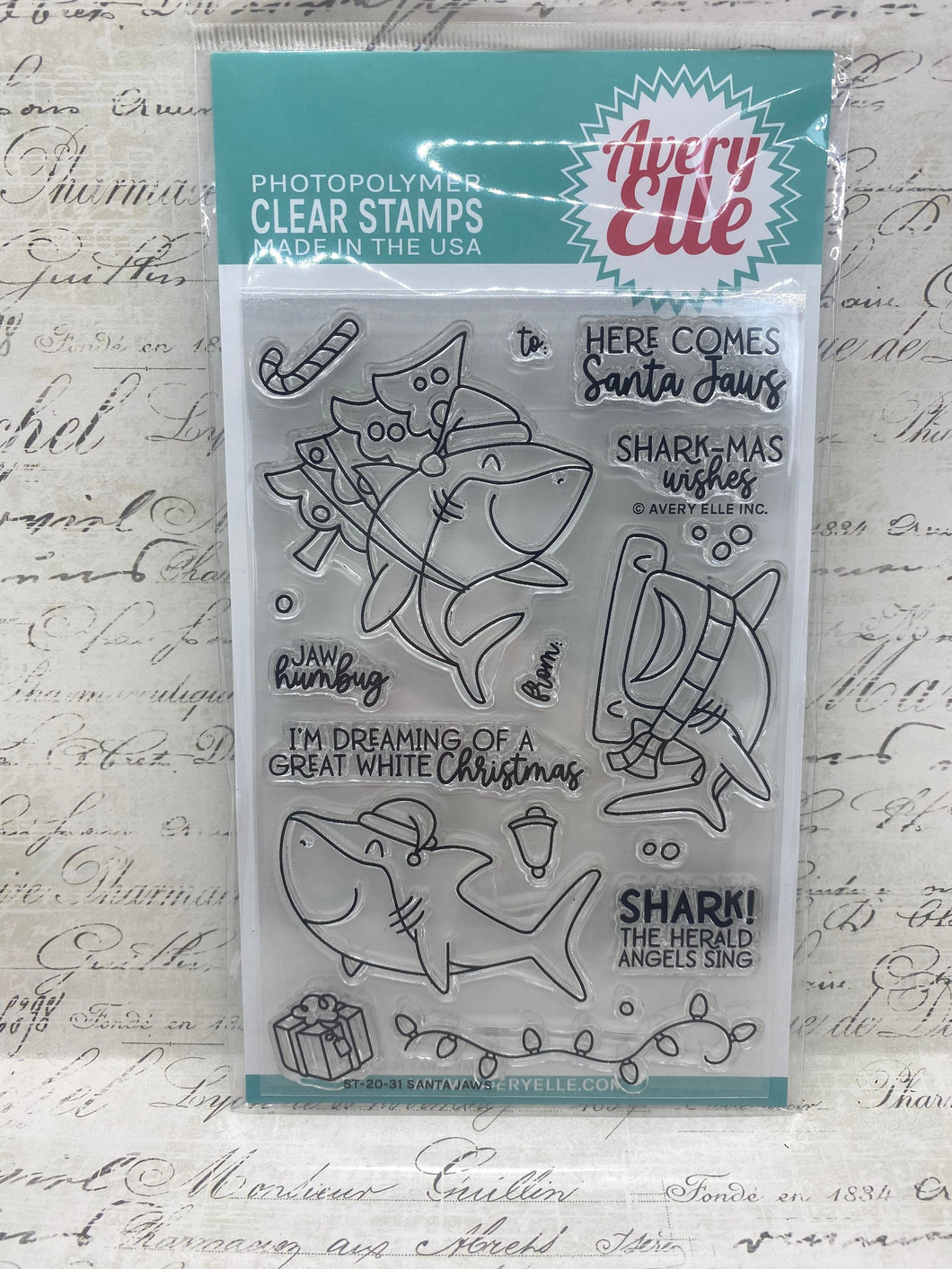Avery Elle Clear Photopolymer Rubber Stamp Set - Santa Jaws