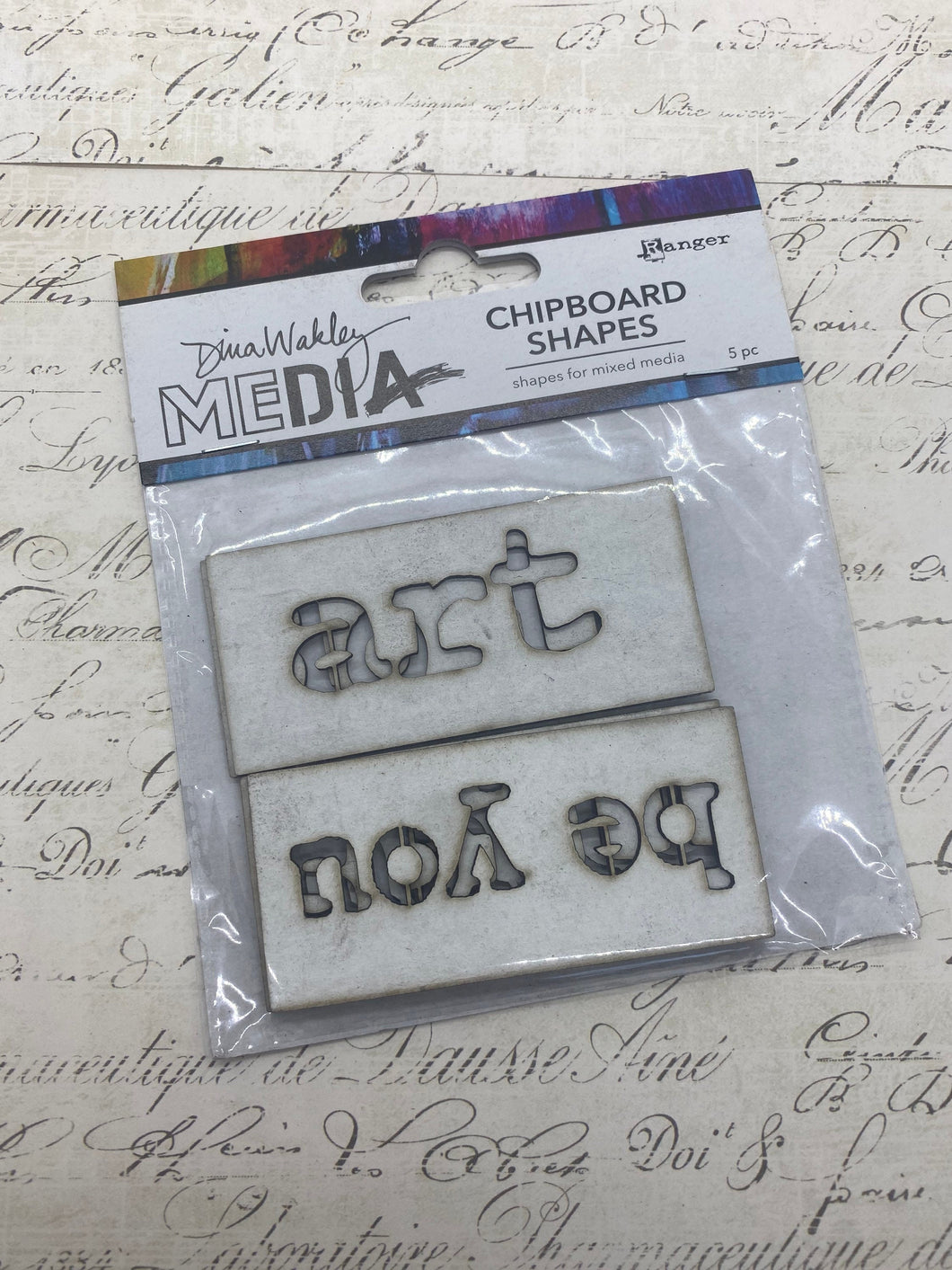 Dina Wakley Chipboard Shapes Words 5 pieces