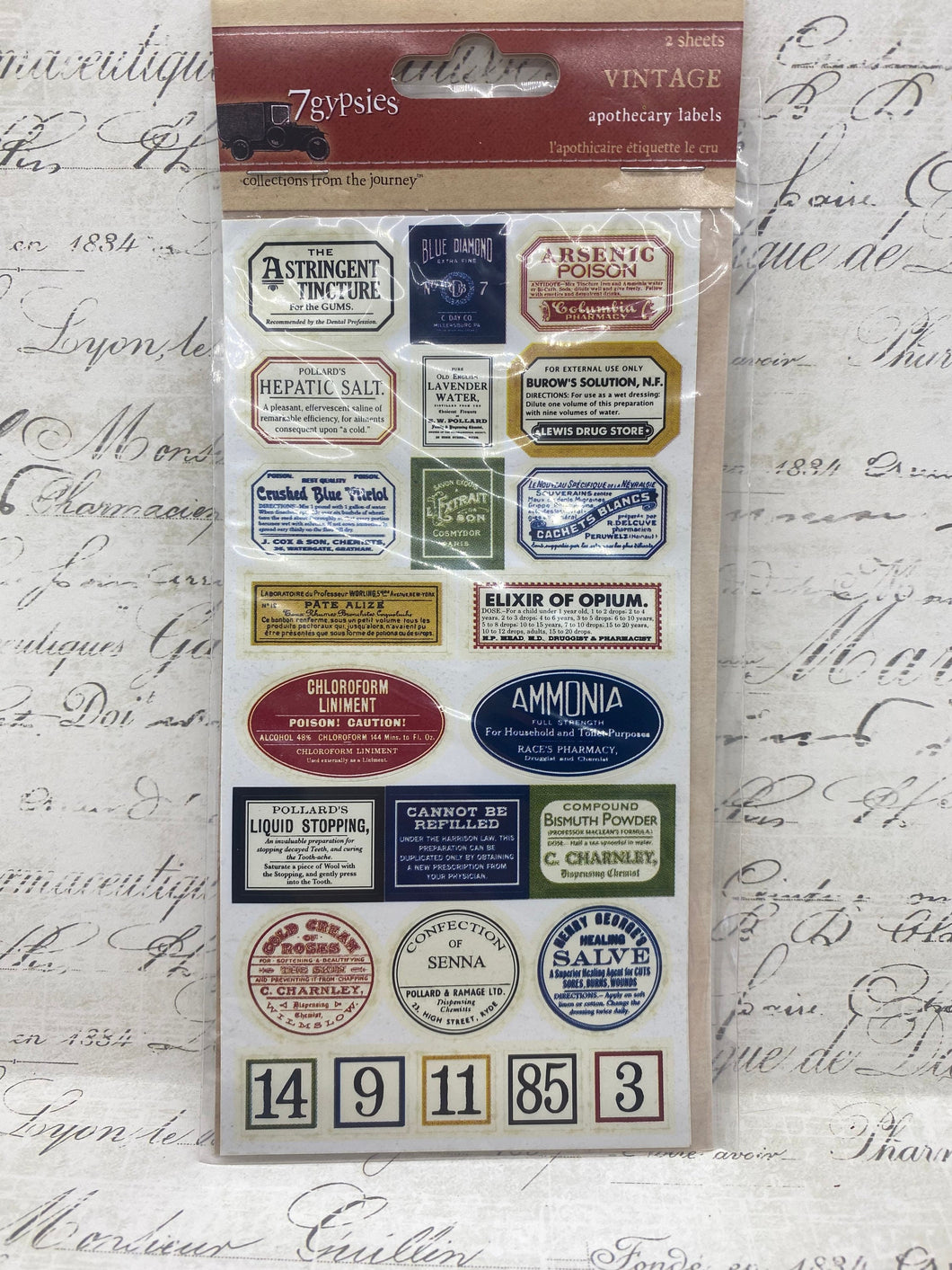 7 Gypsies: apothecary labels vintage stickers