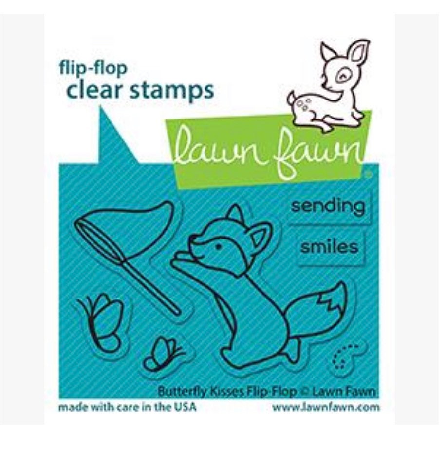 Lawn Fawn Clear Photopolymer Rubber Stamp set - Flip Flop Butterfly Kisses