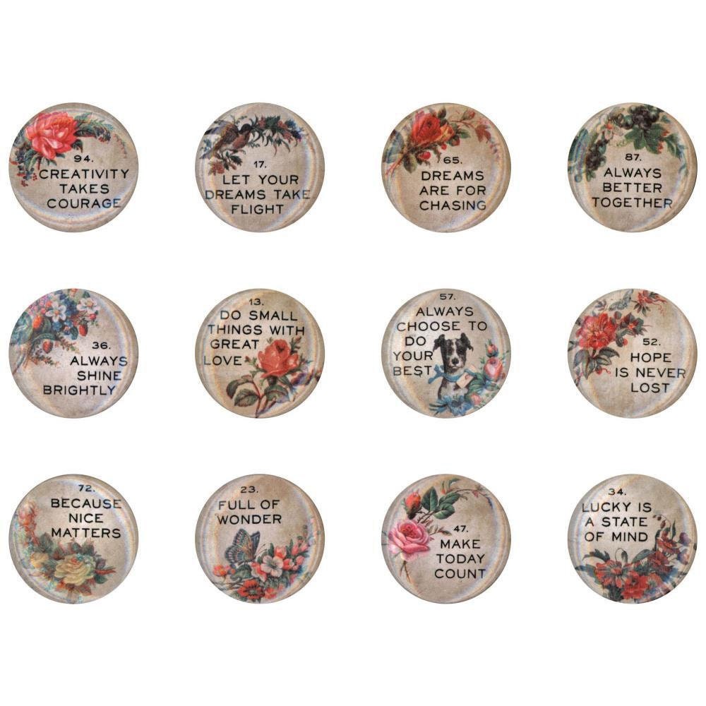 Tim Holtz Ideaology  Quote Flair 12 pieces
