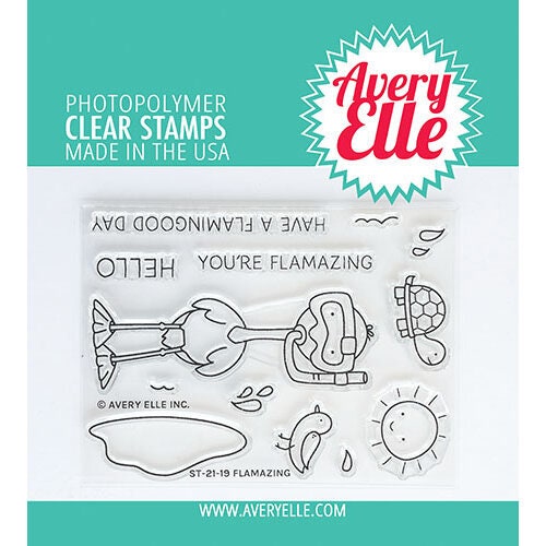 Avery Elle Clear Photopolymer Rubber Stamp Set -  Flamazing