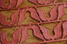 Load image into Gallery viewer, Pink Foil German Dresden Scrap Angel Wings
