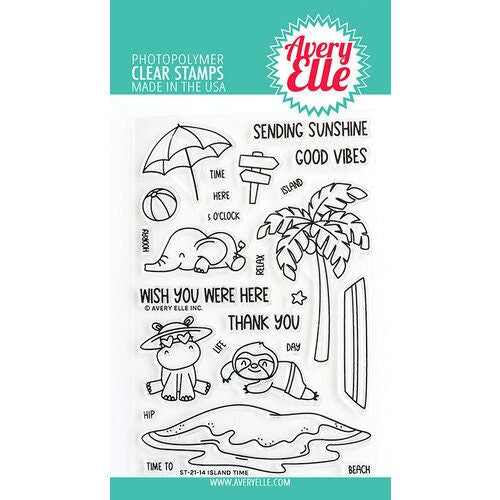 Avery Elle Clear Photopolymer Rubber Stamp Set- Island Time