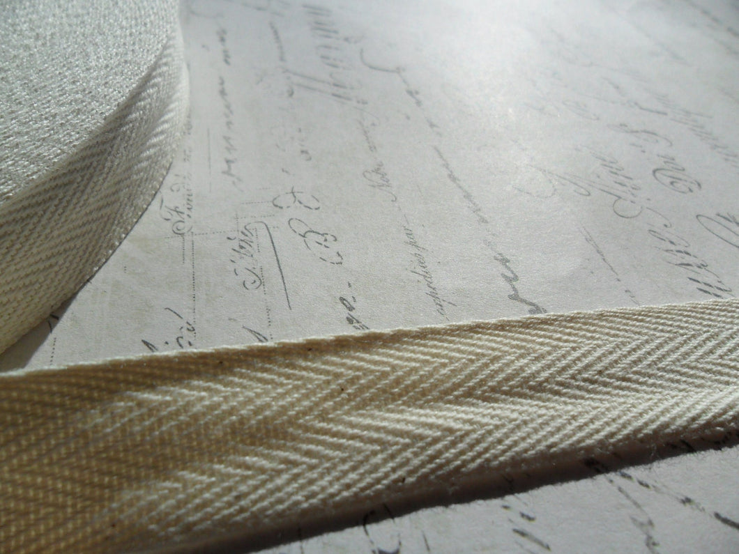 Basic Natural Cream Cotton Twill Tape approx 3/4 inch wide