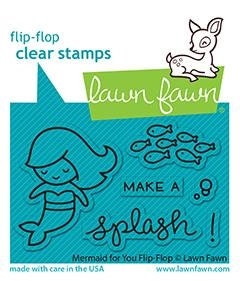 Lawn Fawn Clear Photopolymer Rubber Stamp Set - Mermaid for you Flip Flop