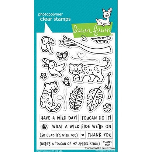 Lawn Fawn Clear Photopolymer Rubber Stamp set- Toucan Do It