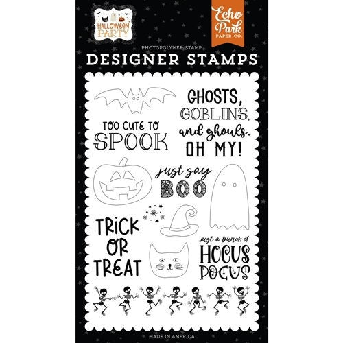 Echo Park Halloween Clear Stamp set Just Say Boo