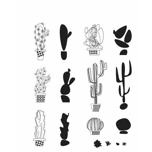 Tim Holtz Mod Cactus CMS431 Stampers Anonymous rubber cling stamp set