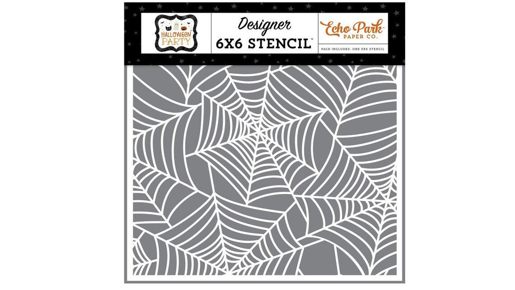 Echo Park 6x6 stencil Spinning Spiderweb