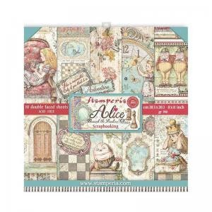Alice Through the Looking Glass by Stamperia 8x8  Scrapbooking paper 10 double faced sheets