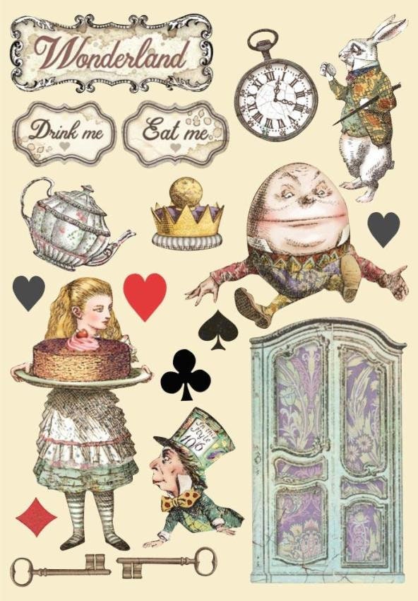 Alice Through the Looking Glass Collection by Stamperia Wooden Shapes - Wonderland