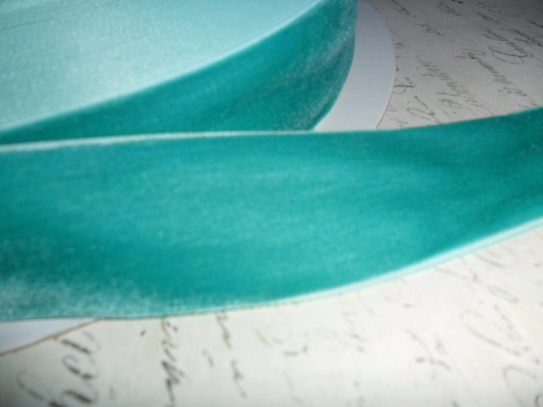 1.5 inch Aqua Jade Velvet Ribbon