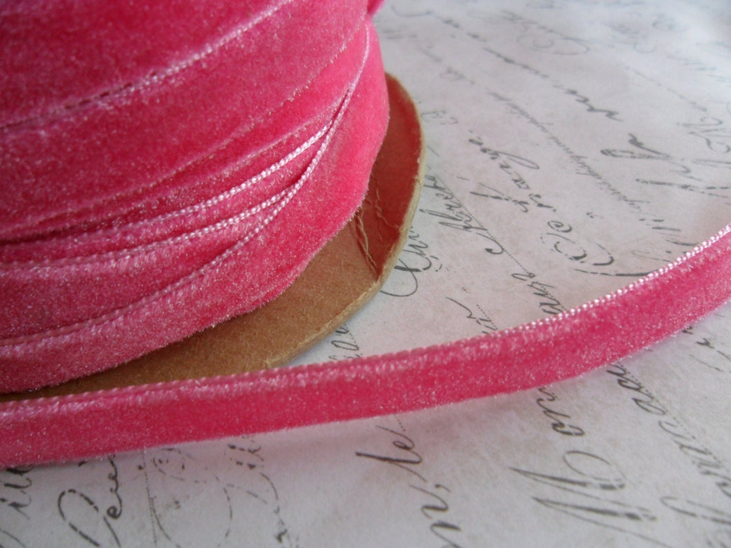 3/8 Strawberry Pink Velvet Ribbon