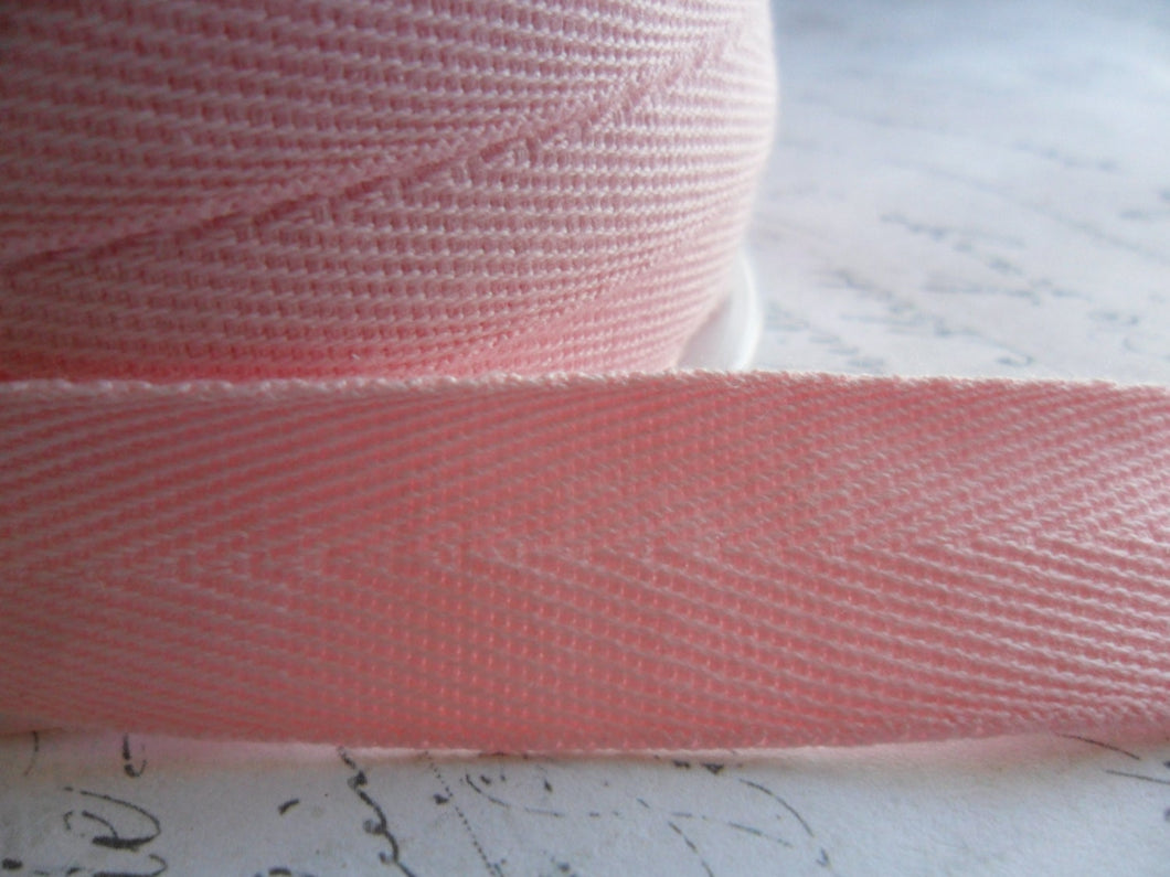 Perfect Pink Twill Tape approx 3/4  inch wide