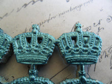 Load image into Gallery viewer, Tiny 1/2 inch Blue Foil German Dresden Scrap Crowns
