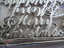 Load image into Gallery viewer, Metallic Silver Foil Embossed German Dresden Scrap Merry Christmas
