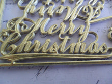Load image into Gallery viewer, Metallic Gold Foil Embossed German Dresden Scrap Merry Christmas
