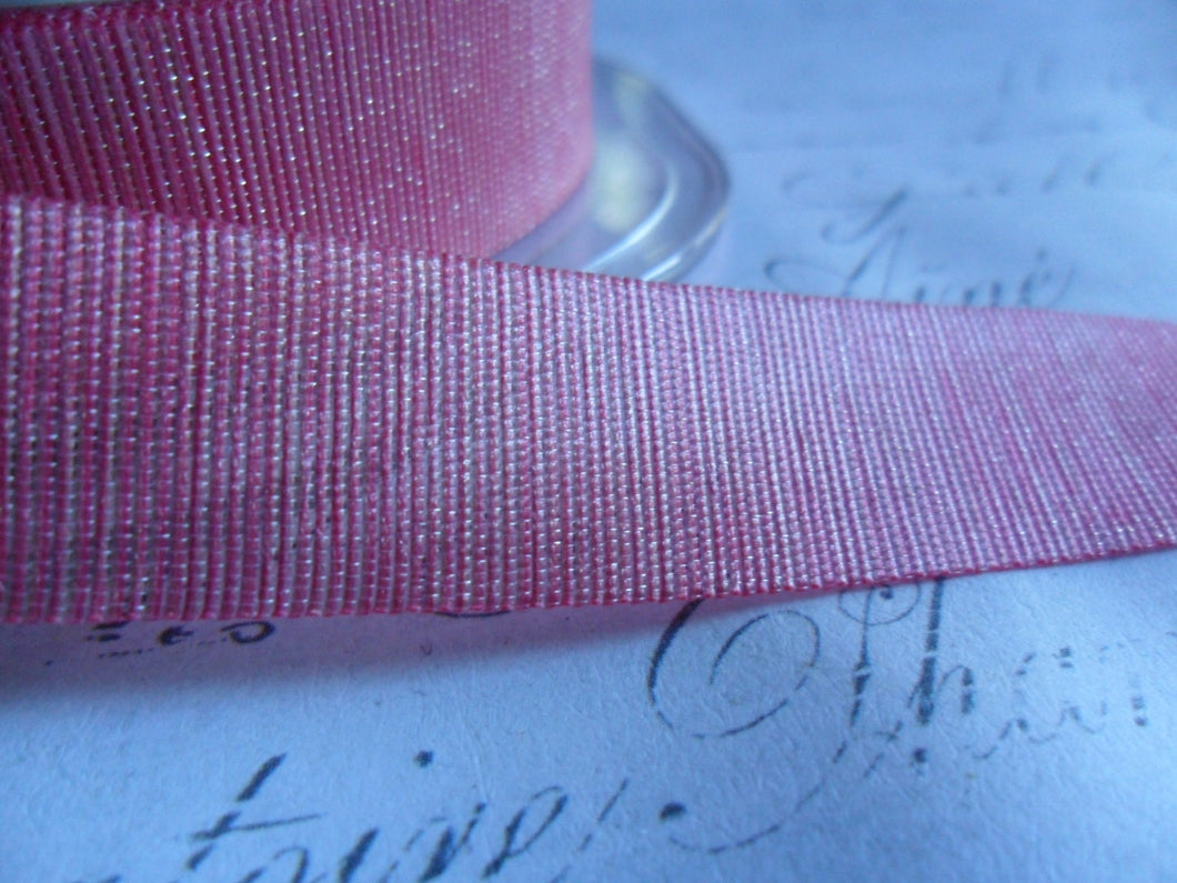 5/8 Rose Pink Varigated Sheer Shimmer Ribbon
