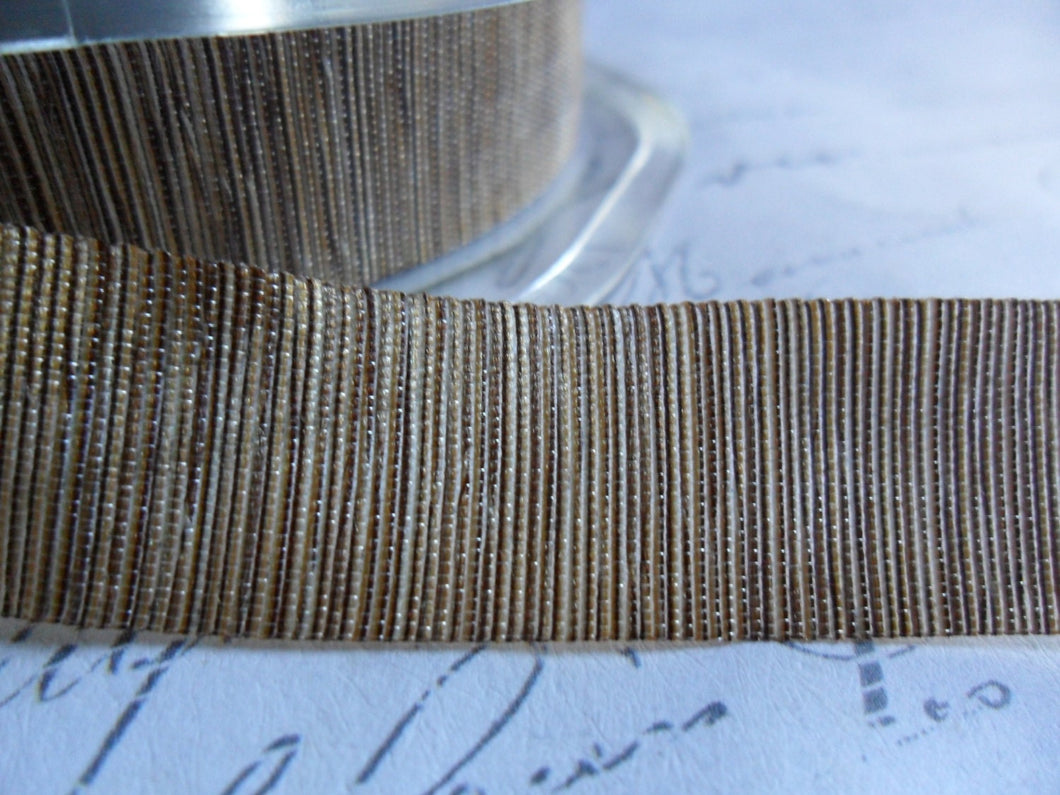 5/8 Gold Brown Varigated Sheer Shimmer Ribbon